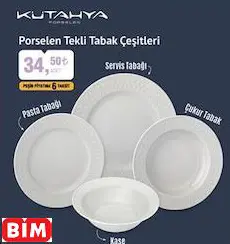 KÜTAHYA PORSELEN PORSELEN TEKLİ TABAK ÇEŞİTLERİ